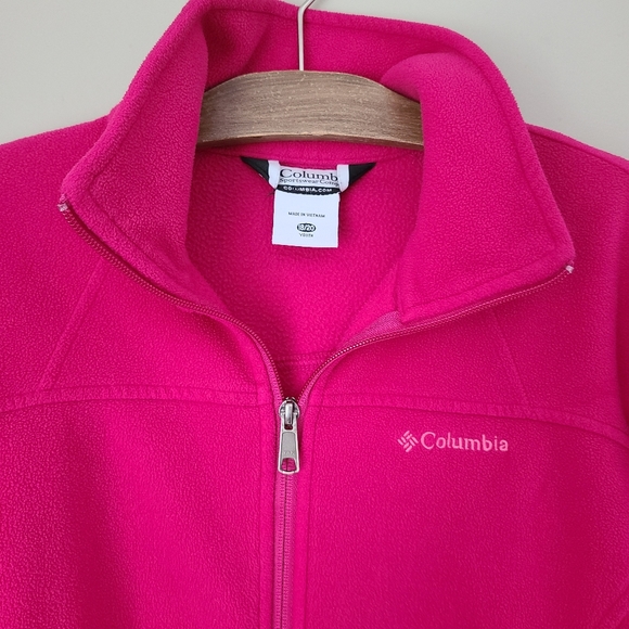COLUMBIA | Pink Full Zip Fleece Jacket Size 18\20 Youth - Picture 4 of 6